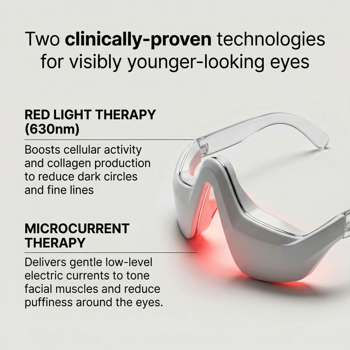 Oculéa™ 2 in 1 Under Eye Red Light Therapy + EMS